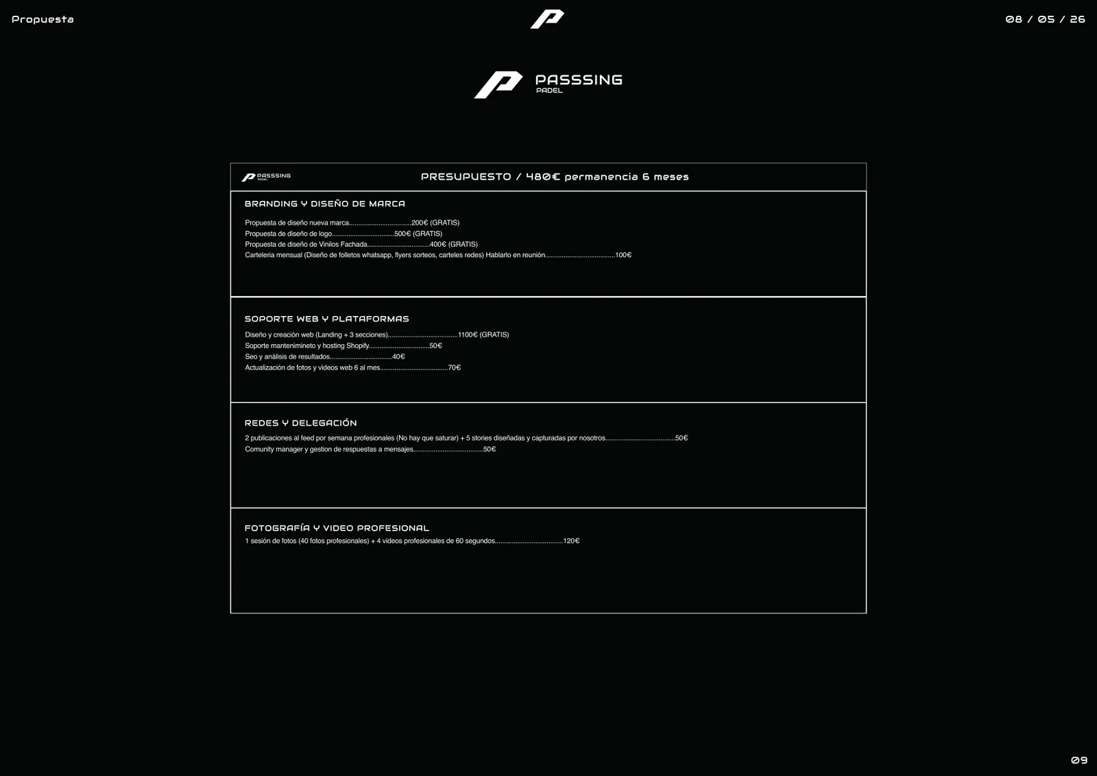 Plataforma Digital Passing Padel